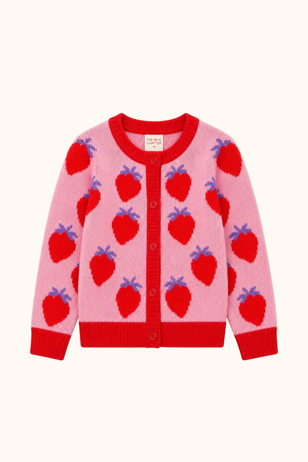 The New Chapter Jhené vest Mars Red in rood en Pink vooraanzicht