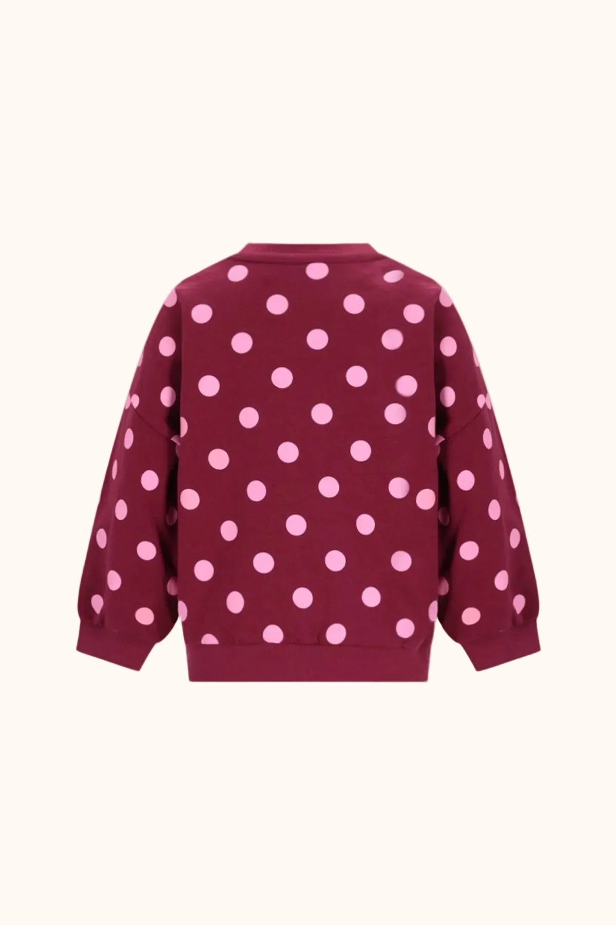 Bordeaux Kinder Sweater mit rosa Punkten von The New Chapter