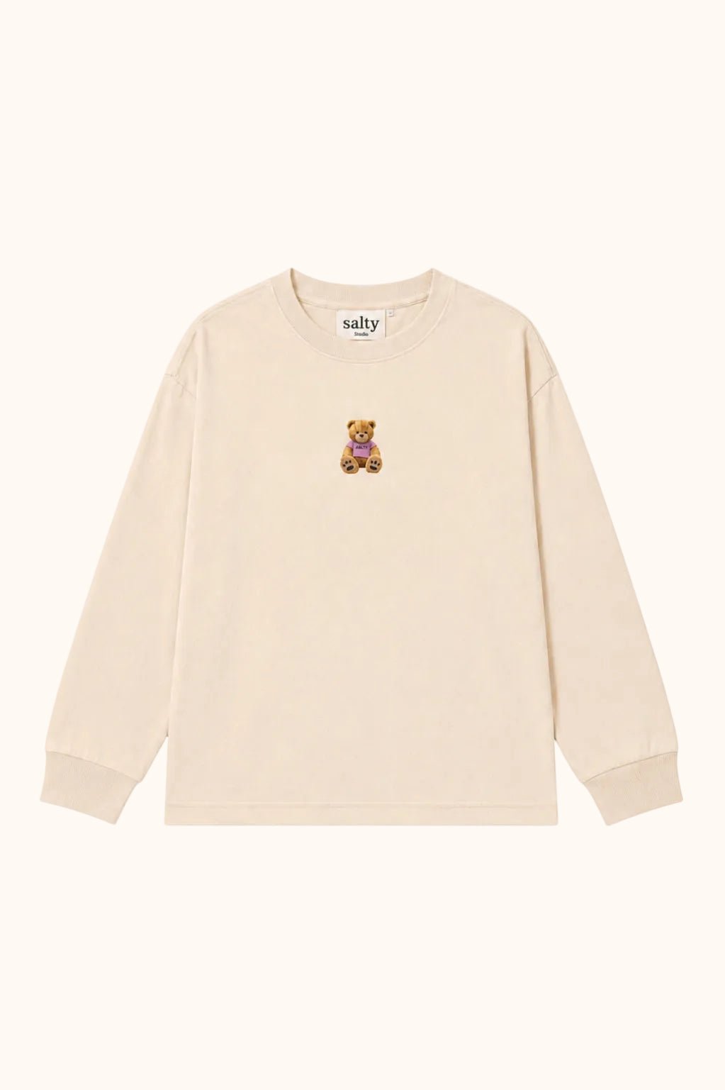 Salty Skater Tee Cozy Teddy Beige Vorderansicht von Salty Stitch