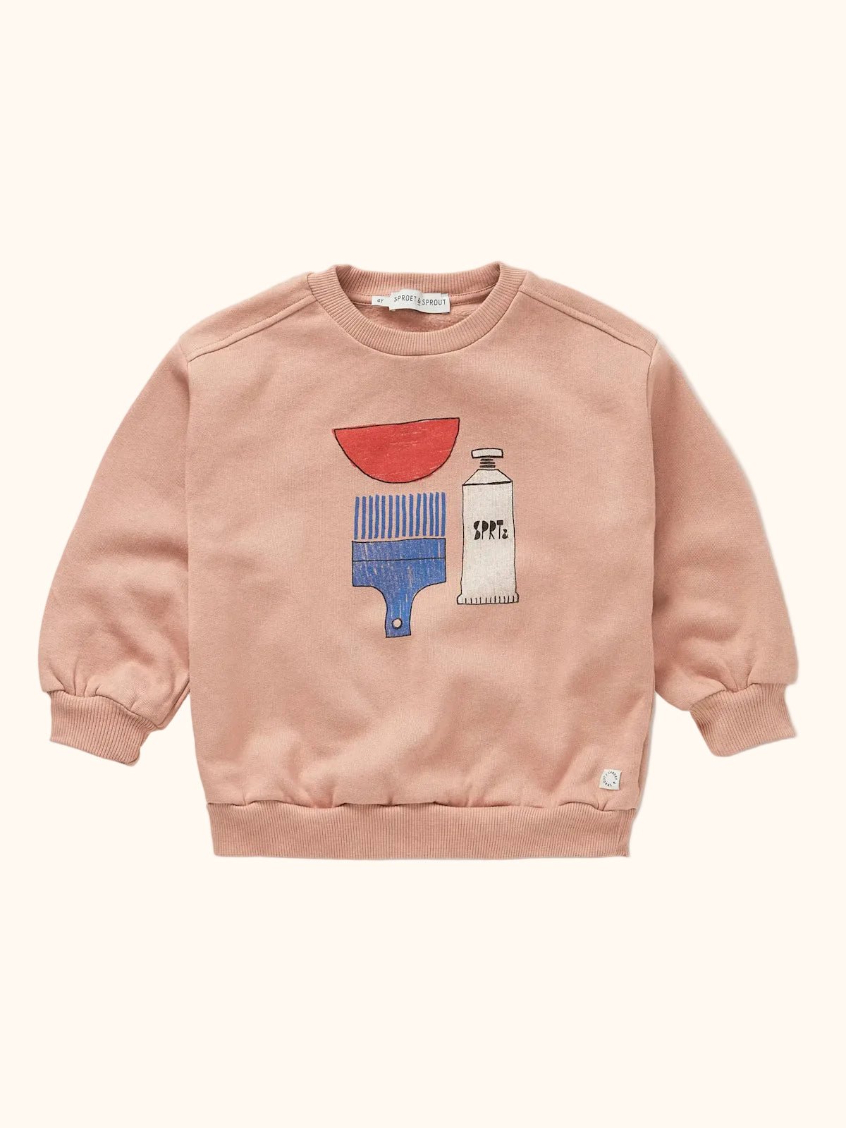 Kinder Sweatshirt in Praline mit verspielter Illustration von Sproet & Sprout