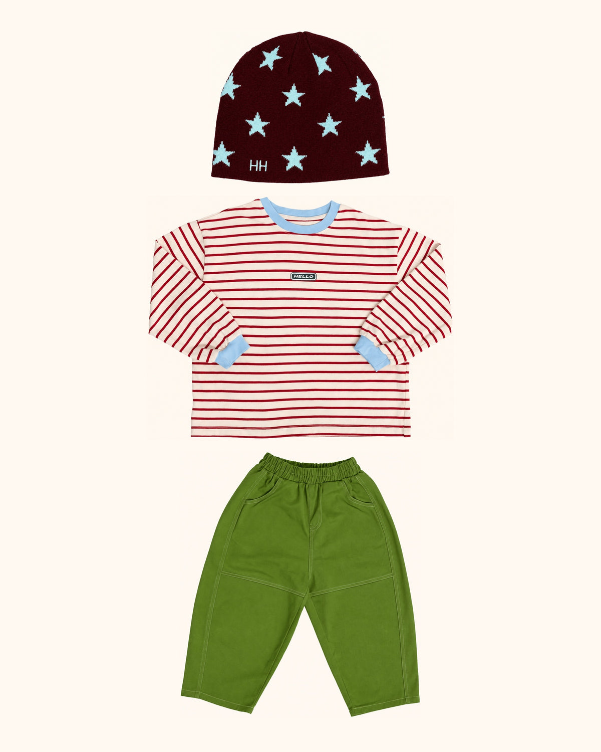 Hiking Stripe Star Kids Look – originale Produkte auf einheitlichem Hintergrund