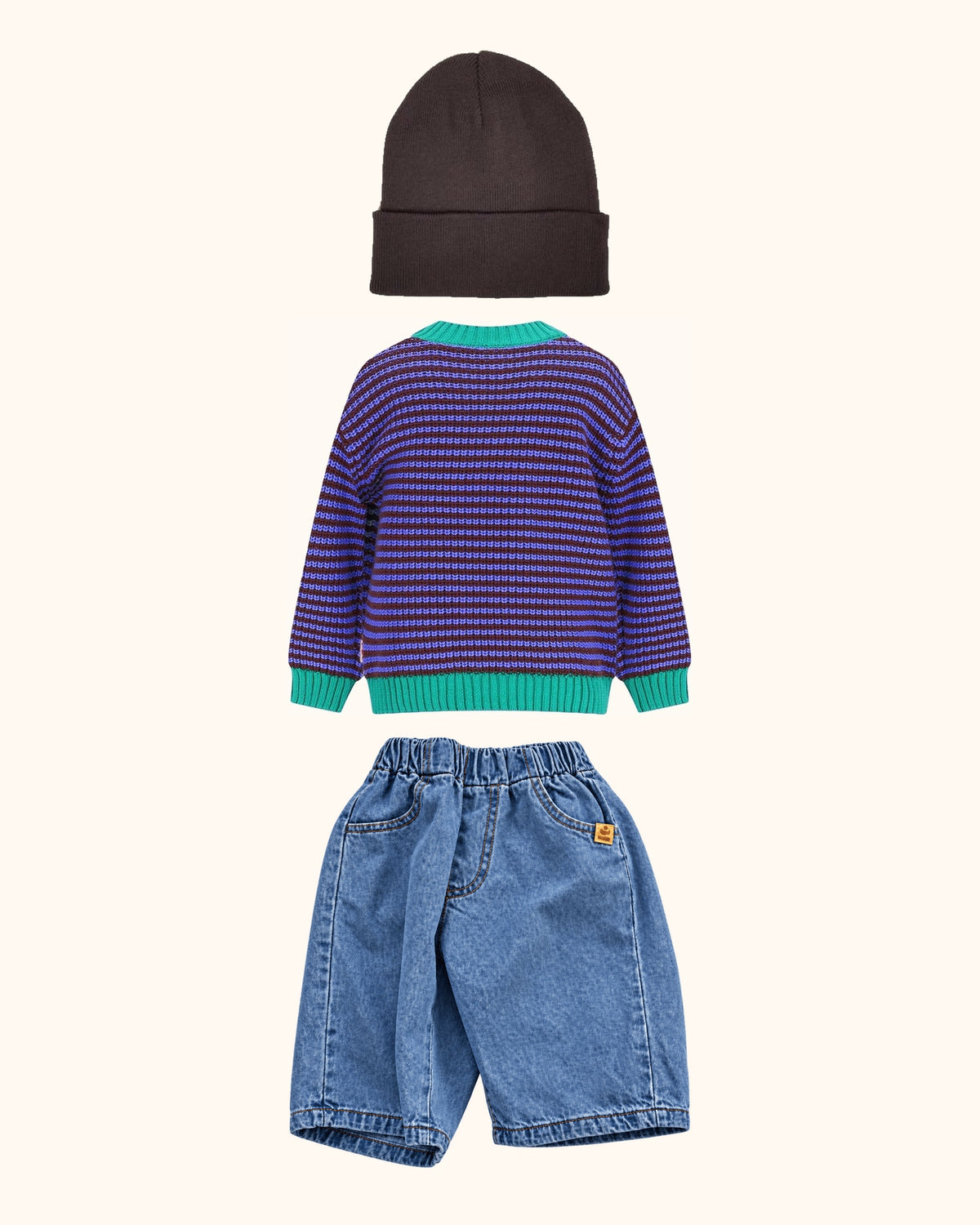 Jamie Denim Mini Look – originale Produkte auf einheitlichem Hintergrund