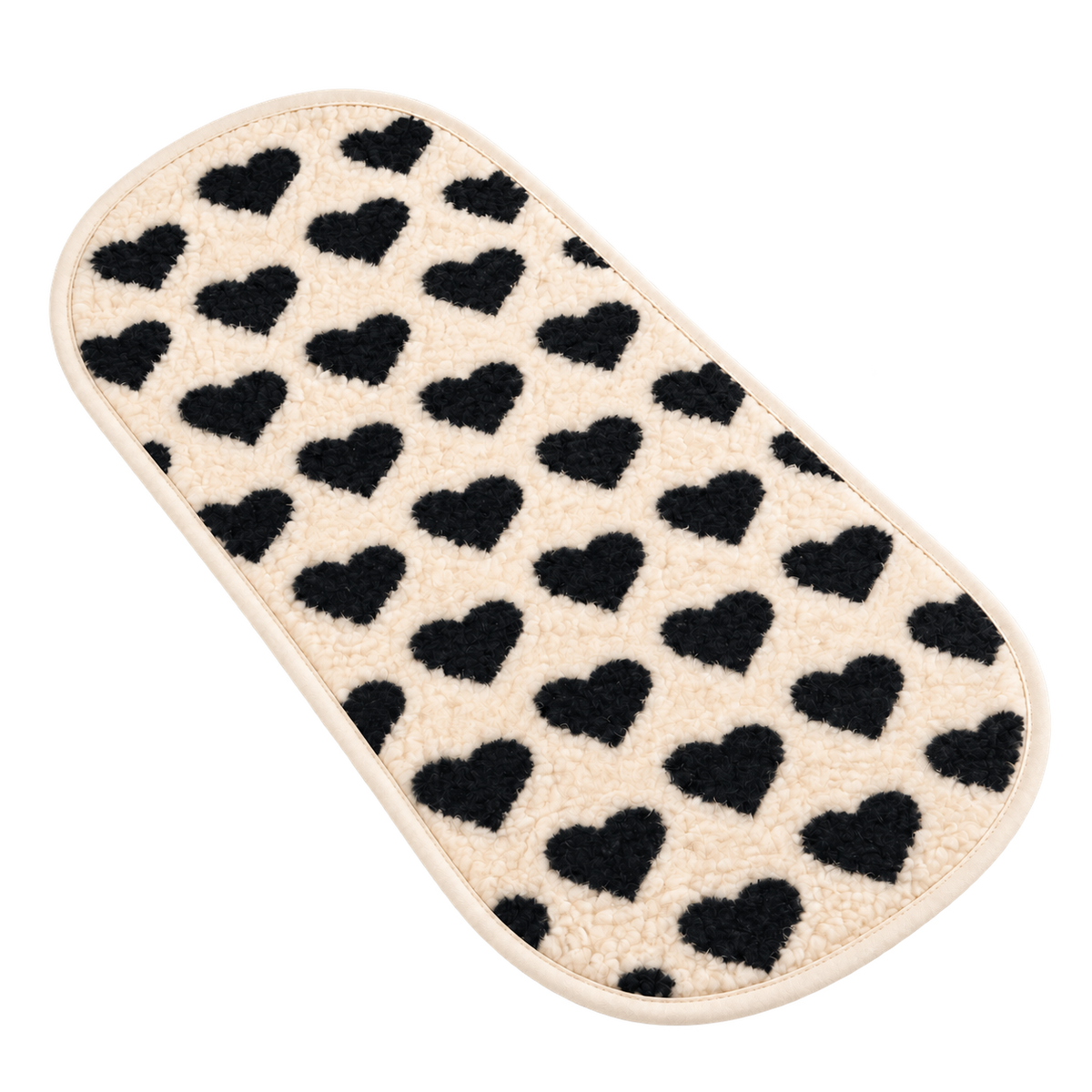 Baby Wollunterlage mit schwarzen Herzen von We Are Wovens