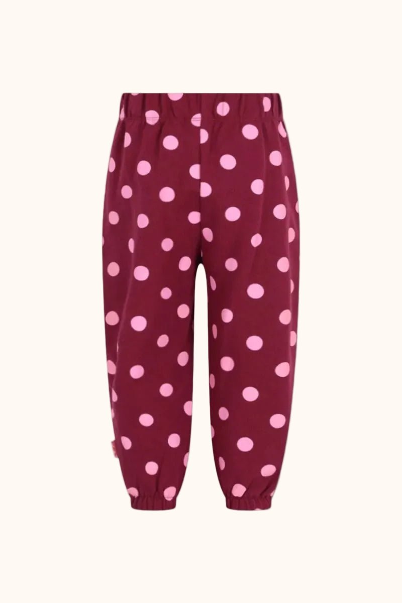 The New Chapter Wolf Sweatpants Polkadot in Bordeaux en roze