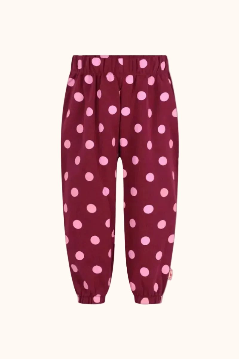 Bordeaux kinderbroek met roze stippen van The New Chapter