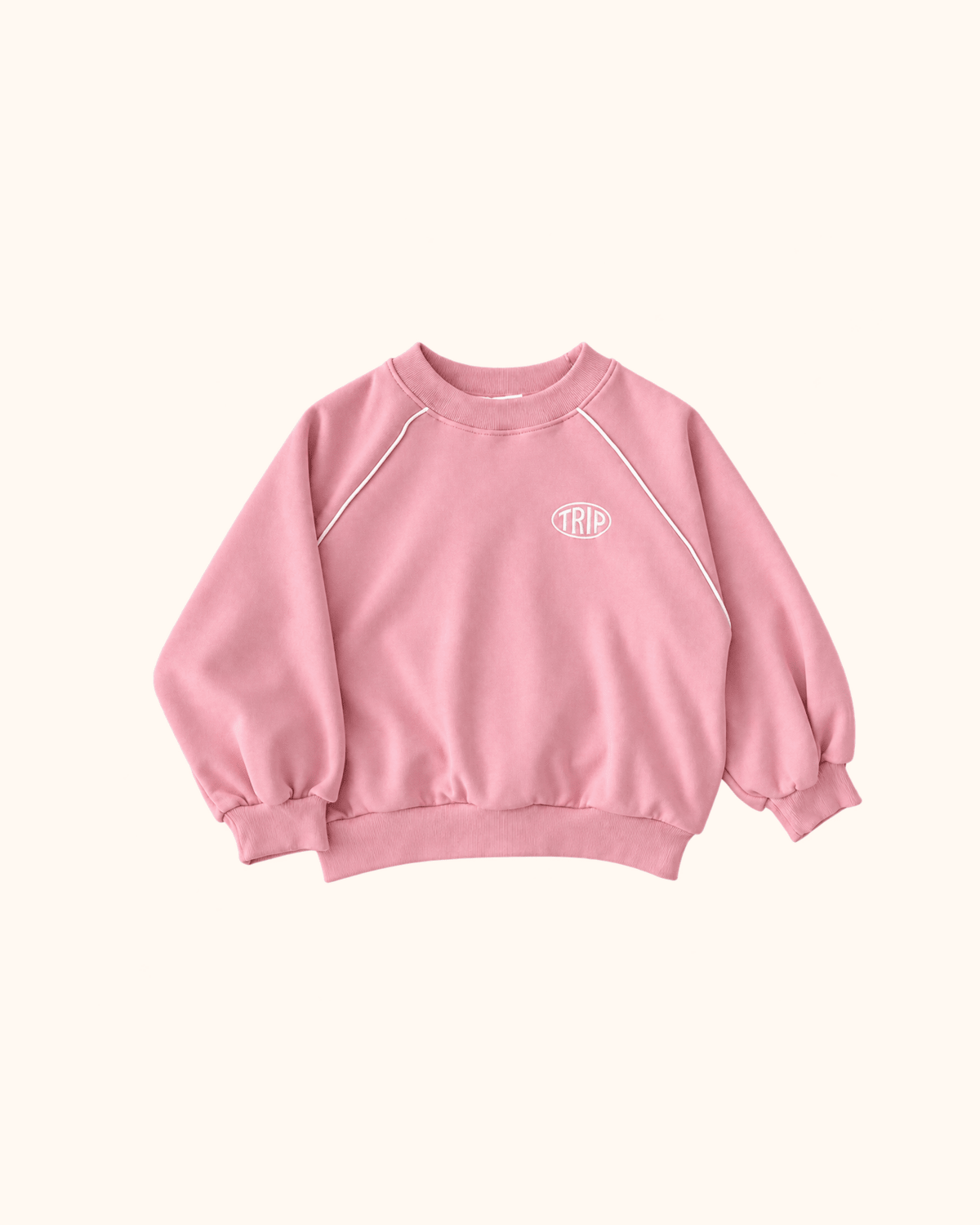 Pinker Pullover mit feinen Streifen