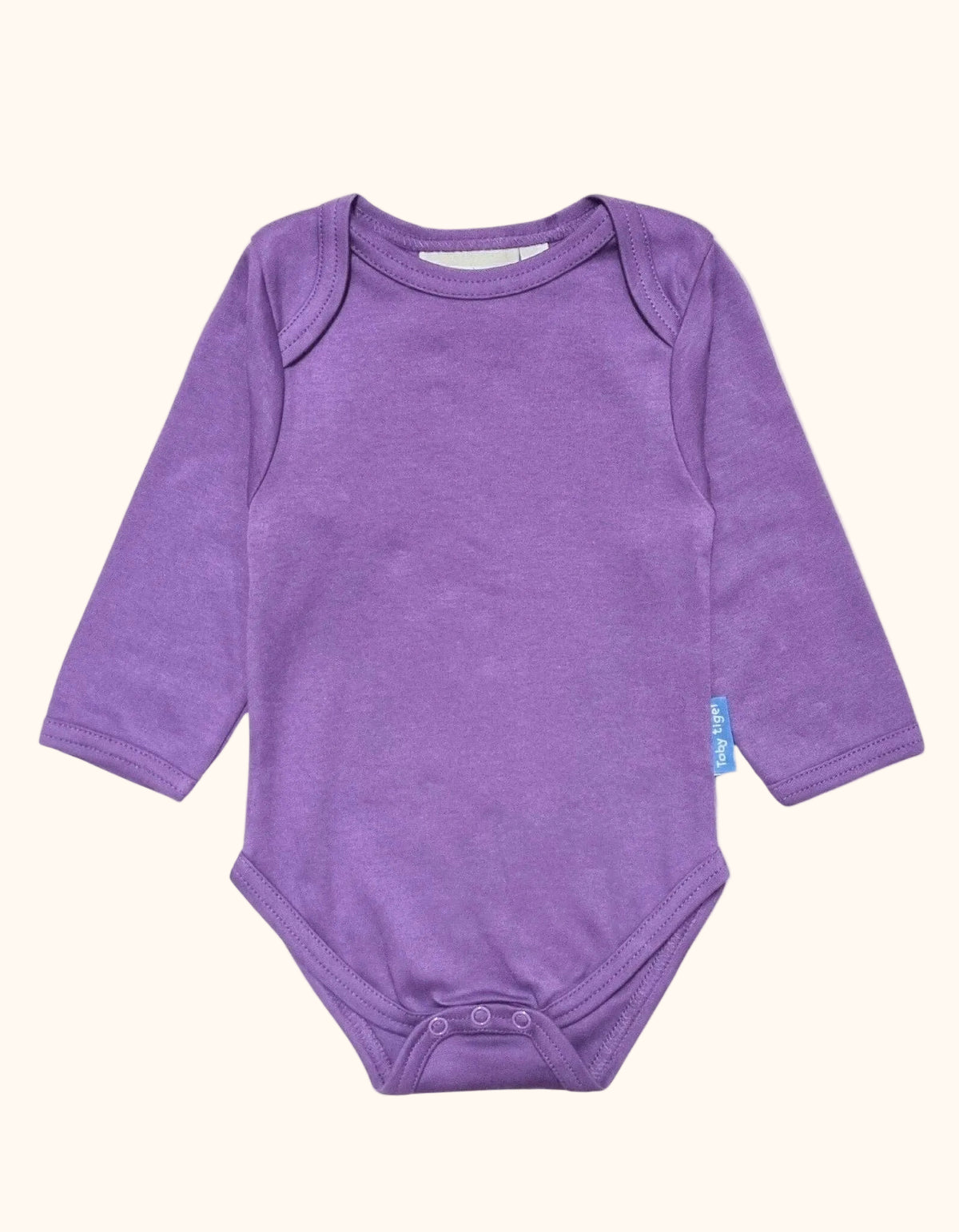 Paarse babyromper met lange mouwen van Toby Tiger