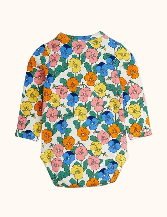 Mini Rodini Violas Baby Body mit Blumenprint Rückansicht