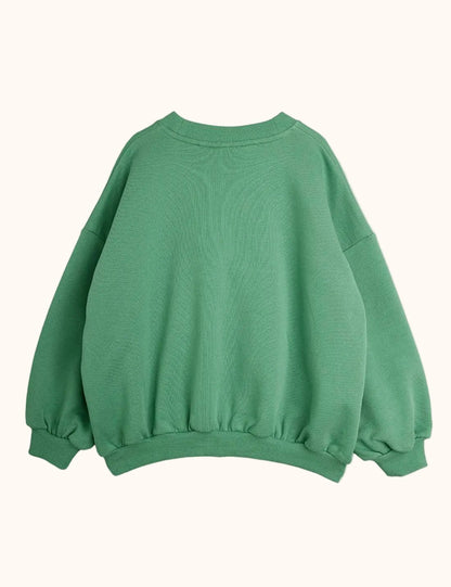 Elephant Shrew Baby sweatshirt by Mini Rodini in green, back view