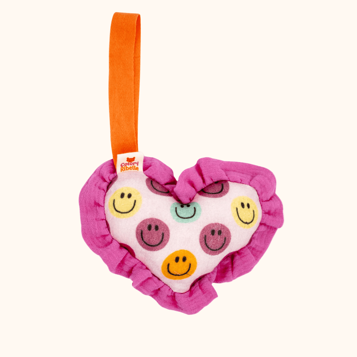 Kleurrijk speenkoord met smiley hart van Colori Ribelle