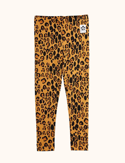 Mini Rodini Baby legging met luipaardprint in bruin en zwart