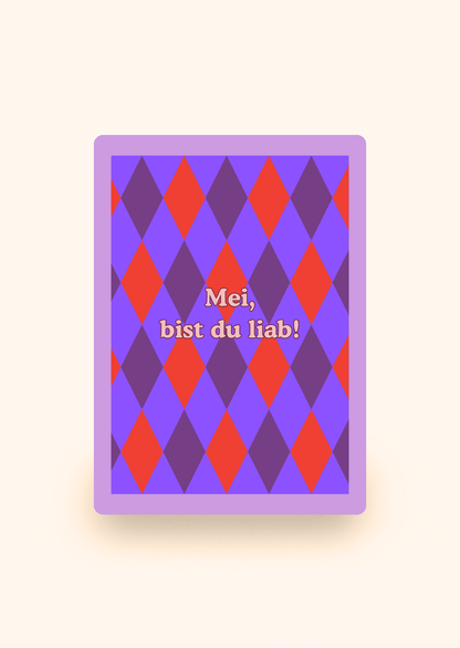 Wenskaart met tekst Mei, bist du liab! van Kaartcreaties