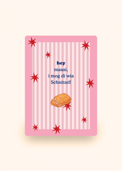 Wenskaart met tekst Hey Mausl, i mog di van Kaartcreaties