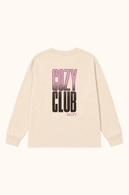 Salty Skater Tee Cozy Teddy Beige mit Cozy Club Rückenprint von Salty Stitch