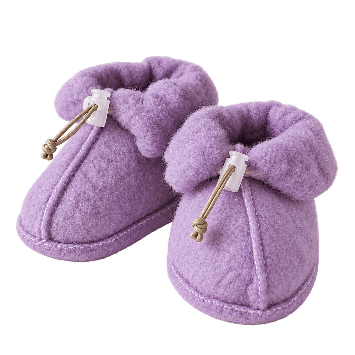 Lila Baby Wollschuhe von We Are Wovens