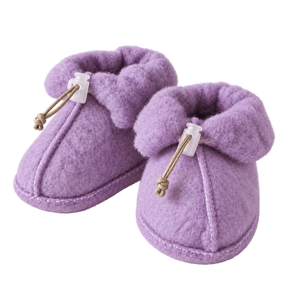 Lila Baby Wollschuhe von We Are Wovens