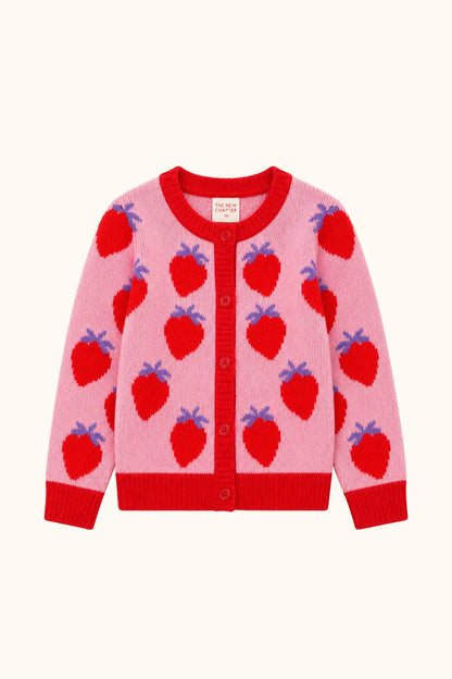 The New Chapter Jhené vest Mars Red in rood en Pink vooraanzicht