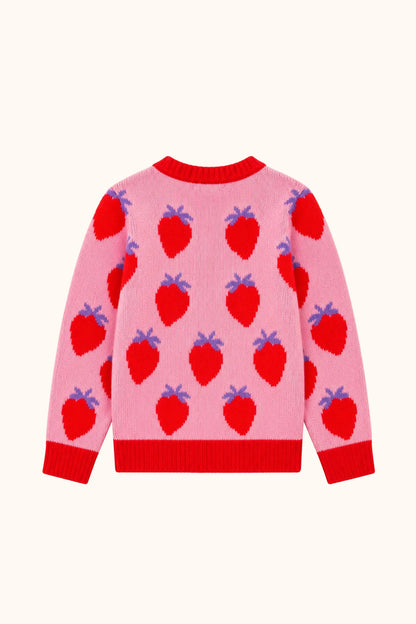 Jhené kinder Sweater van The New Chapter in Mars Red achteraanzicht