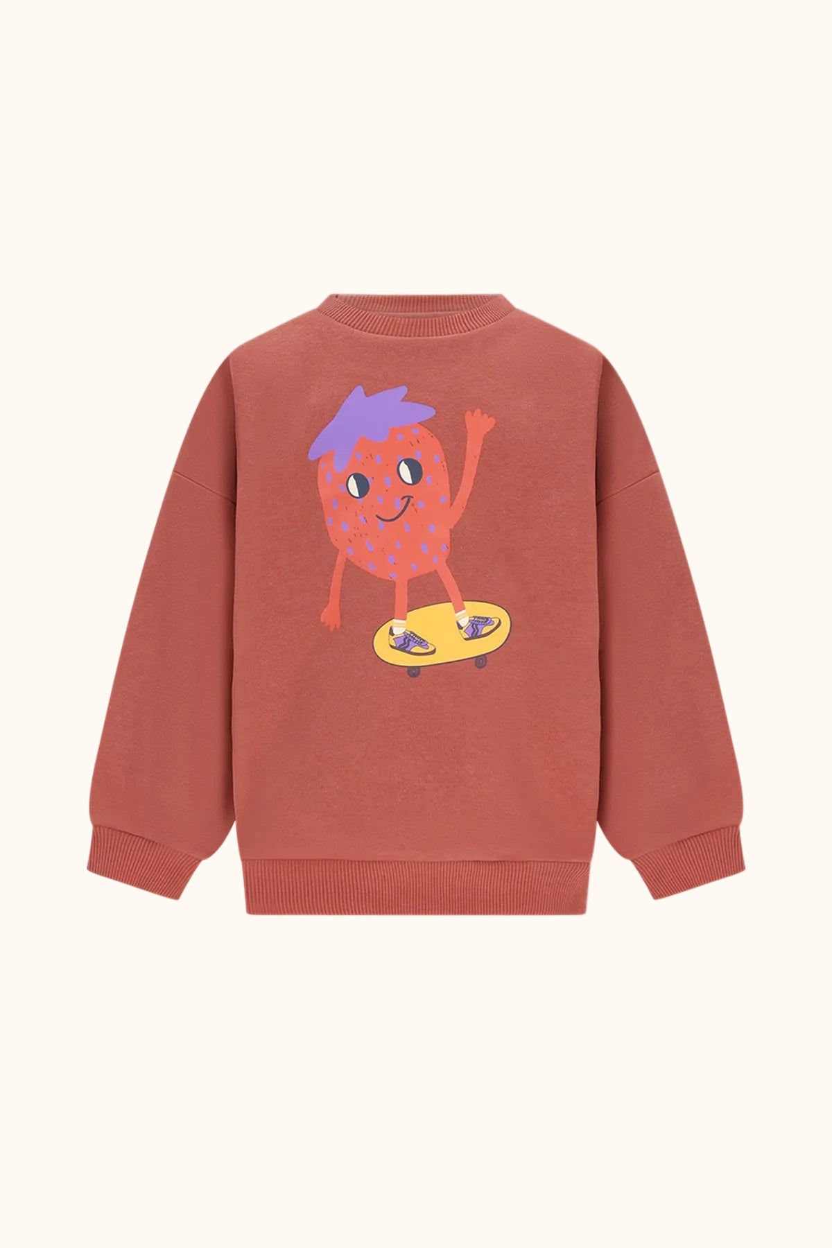 The New Chapter Billie Sweater Rustic Brown met Erdbeerprint