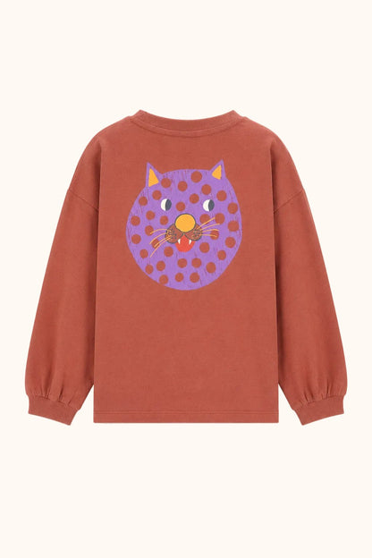Mattie Longsleeve Rustic Brown met kleurrijke print op de achterkant van The New Chapter