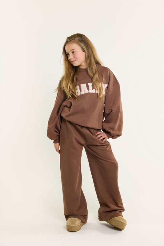 Trousers by Salty in brown, worn by Salty Stitch