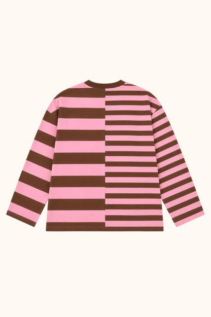 Long sleeve top by Salty with stripes, back view by Salty Stitch