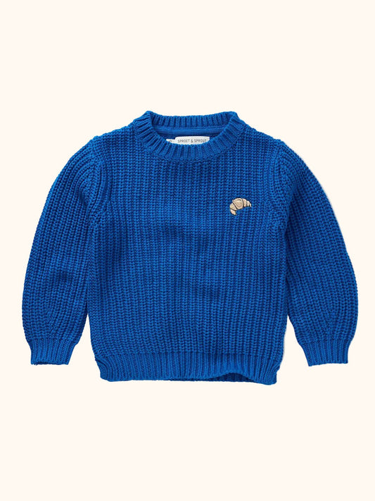 Blue cable knit jumper for children by Sproet & Sprout