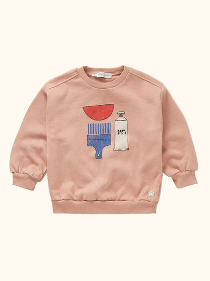 Kinder Sweatshirt in Praline mit verspielter Illustration von Sproet & Sprout