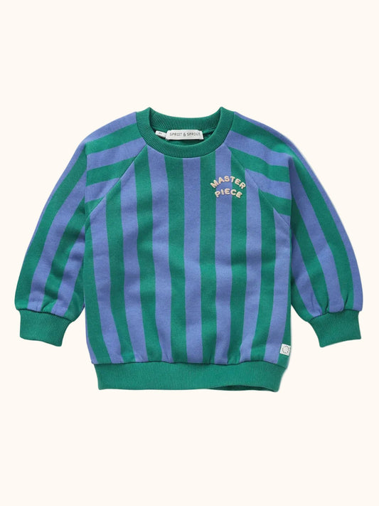 Grün blau gestreiftes Kinder Sweatshirt von Sproet & Sprout