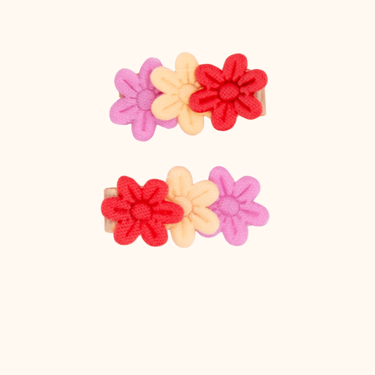 Zwei bunte Blumen Haarspangen für Kinder von Colori Ribelle