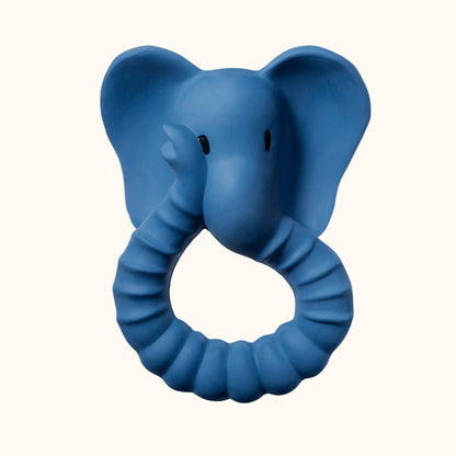 blue elephant teether by Natruba, made from natural rubber