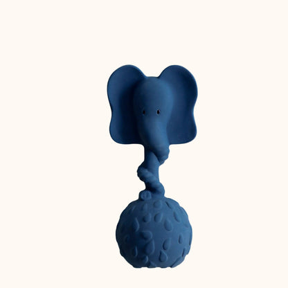 blauw olifant rammelaar van Natruba, gemaakt van natuurrubber