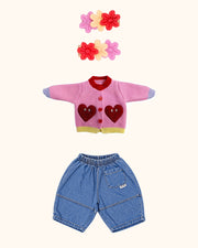 Heart Denim Baby Look