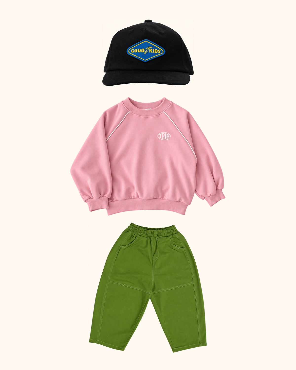 Hiking Pink Trip Kids Look – originale Produkte auf einheitlichem Hintergrund