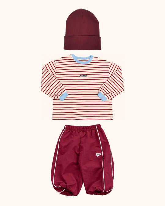Berry Stripe Wine Kids Look