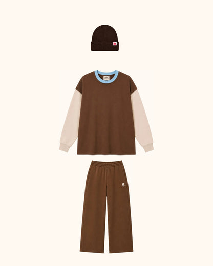 Salty Breakfast Brown Kids Look – originale Produkte auf einheitlichem Hintergrund