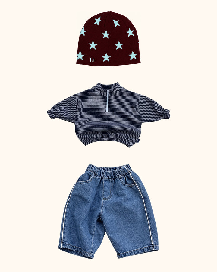 Navy Stripe Star Kids Look