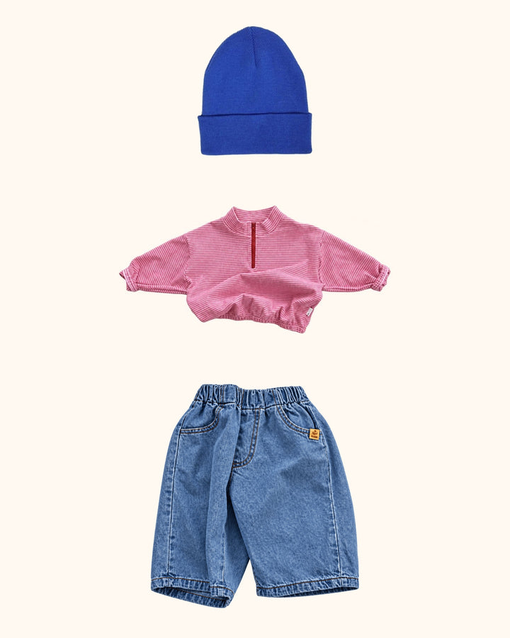 Retro Denim Pink Mini & Kids Look