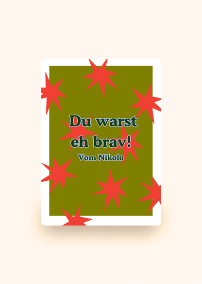 Wenskaart met tekst Du warst eh brav! vom Nikolaus van Kaartcreaties