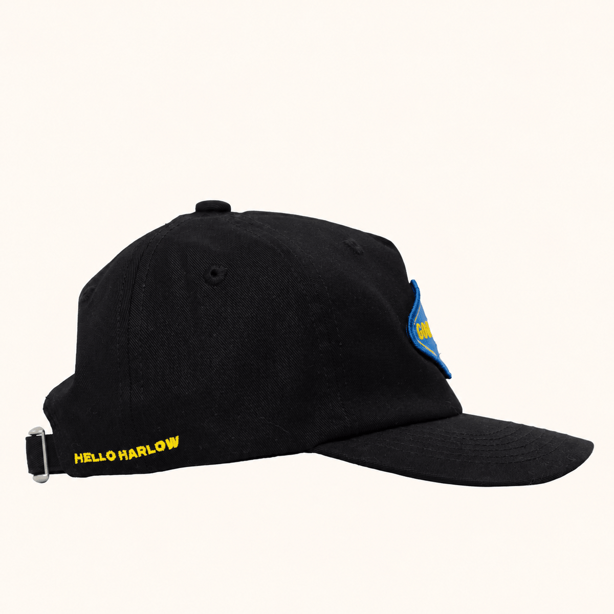 Schwarze GOOD KIDS Cap von Hello Harlow in Seitenansicht