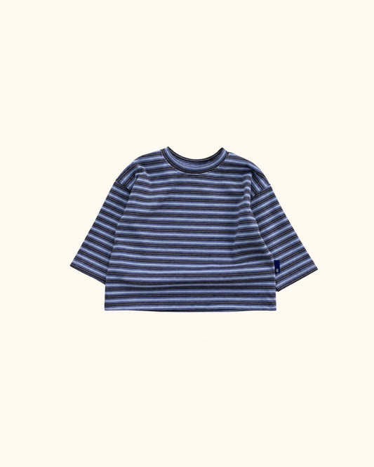 Long sleeve top by Black Bean in dark blue with stripes