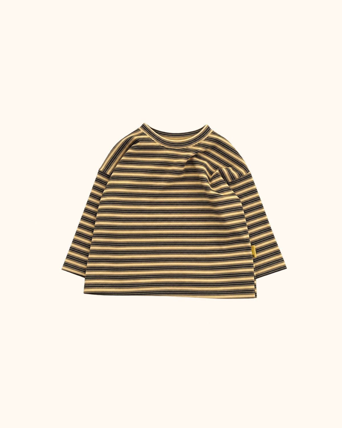 Long sleeve top by Black Bean in mustard yellow with stripes