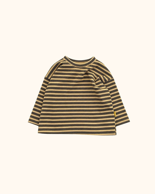 Long sleeve top by Black Bean in mustard yellow with stripes