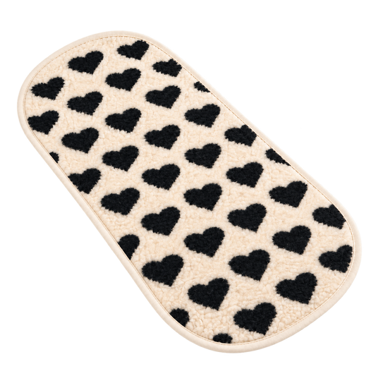 Baby wool liner by We Are Wovens in black with hearts