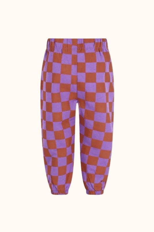 The New Chapter Wolf Sweatpants Checker in Orange und Lila